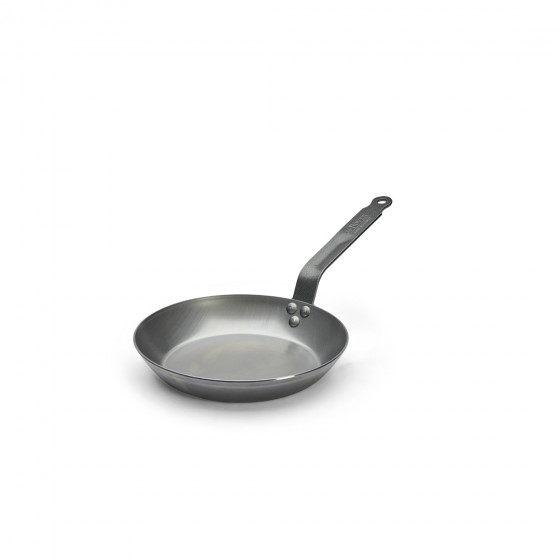 Сковорода d=24 см. h=4 см. 1,4 л. белая сталь (индукция) Carbone Steel De Buyer /1/3/