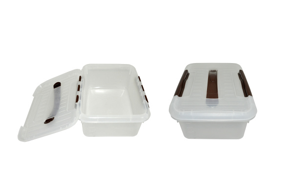 Контейнер для продуктов прямоуг. 6,0 л. 30*23*12 см. с ручкой, с коричневым зажимом MGprof /1/30/