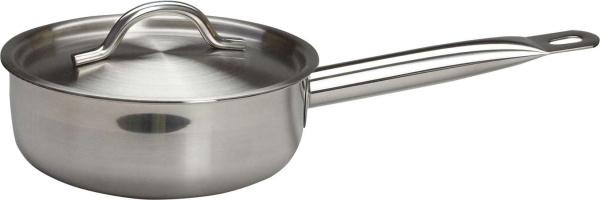 Сотейник 1,6 л. нерж. d=18 см. h=6,5 см. с крышк. тройное дно (индукция) MGsteel /1/10/