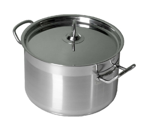 Кастрюля 3,0 л. нерж. d=20 см. h=10 см.тройное дно с крышк. (индукция) MGsteel /1/